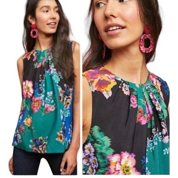Anthropologie Tops - Vanessa Virginia by Anthropologie Floral Sleeveless Blouse SIZE S NWT
